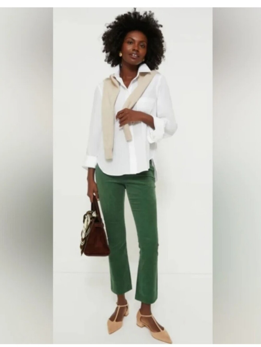 Tuckernuck Ashford Green Cropped Corduroy Pants - Picture 1 of 8